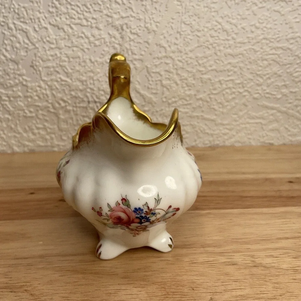 VTG Hammersley Lady Patricia Gold Signed FHoward Creamer Milk Jug Sugar Bowl Set